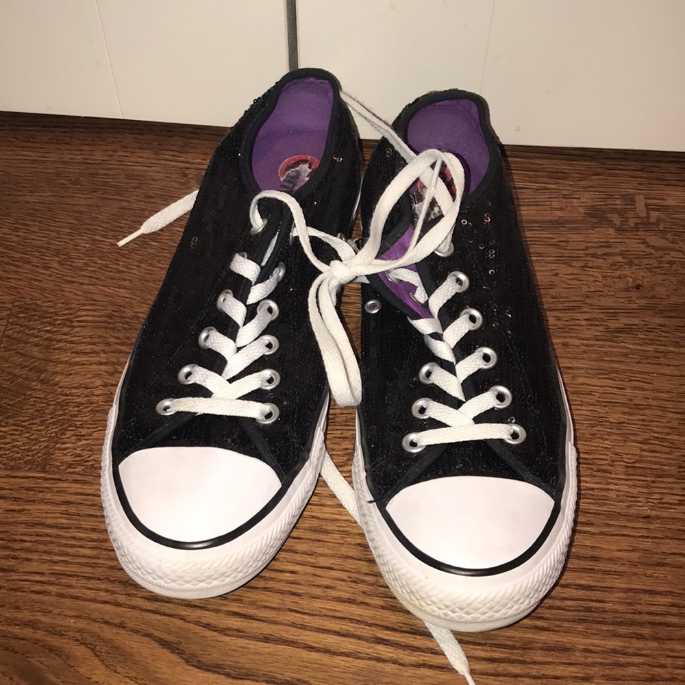 Black Sequin Converse